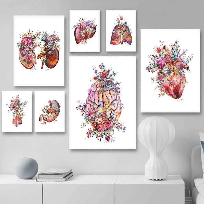 ANATOMY ART TOLE MÉDICAL PEINTURE FLOIRES COLIC COLIC ET APPIRES LUM