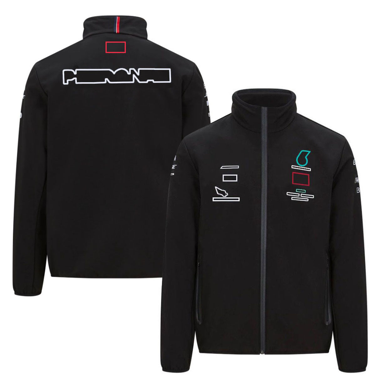 Zespół F1 Pełny zamek błyskawiczny Formula 1 Racing Męska kurtka męska wiosenna jesień mody Fan Fan Driver Fan WindProof Jacket Warm Windbreaker