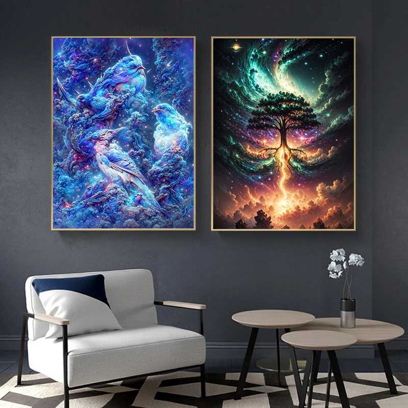 Pers Abstract Universe Universe Galaxy Painting Canvas плакат настенные художественные картинки для гостиной игровой комнаты современные дома украшения подарки J240505