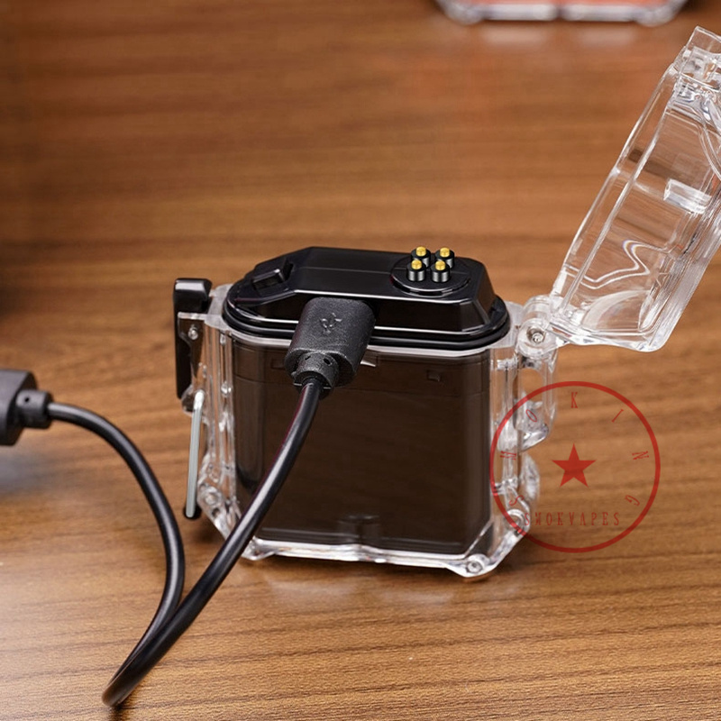 Ny stil färgglad transparent skal rökning dubbla bågändare ört tobak cigaretthållare bärbar innovativ vattentät USB -laddning ljusare