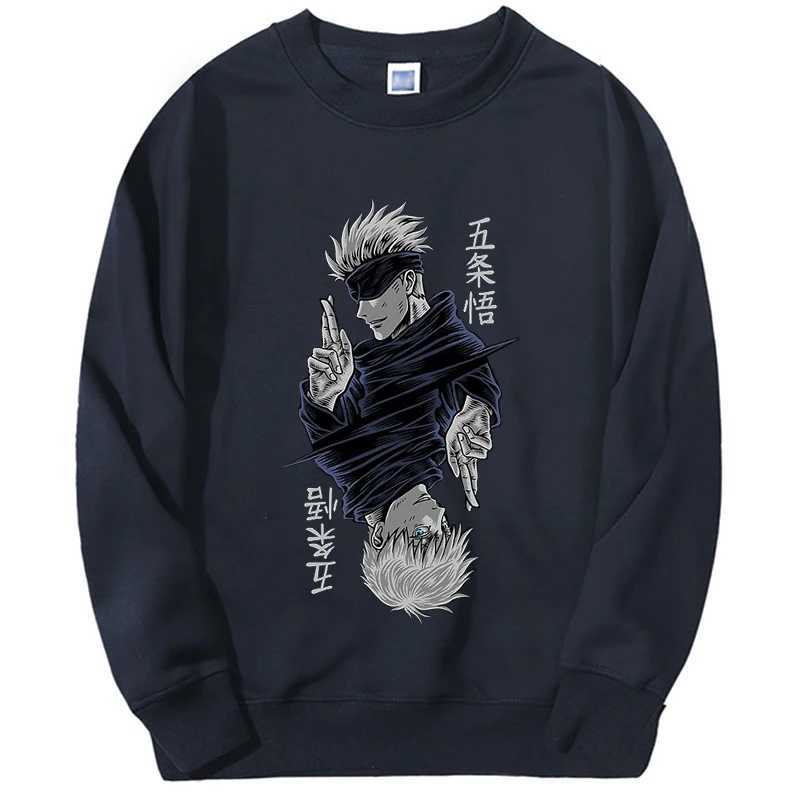 Heren Hoodies Sweatshirts Jujutsu Kaisen Sweatshirt Anime Gojo Satoru Anime Mens Graphic Hoodie getrokken 2024 NIEUWE FASE SUPER SUPERADERAS HOMBRE Q240506