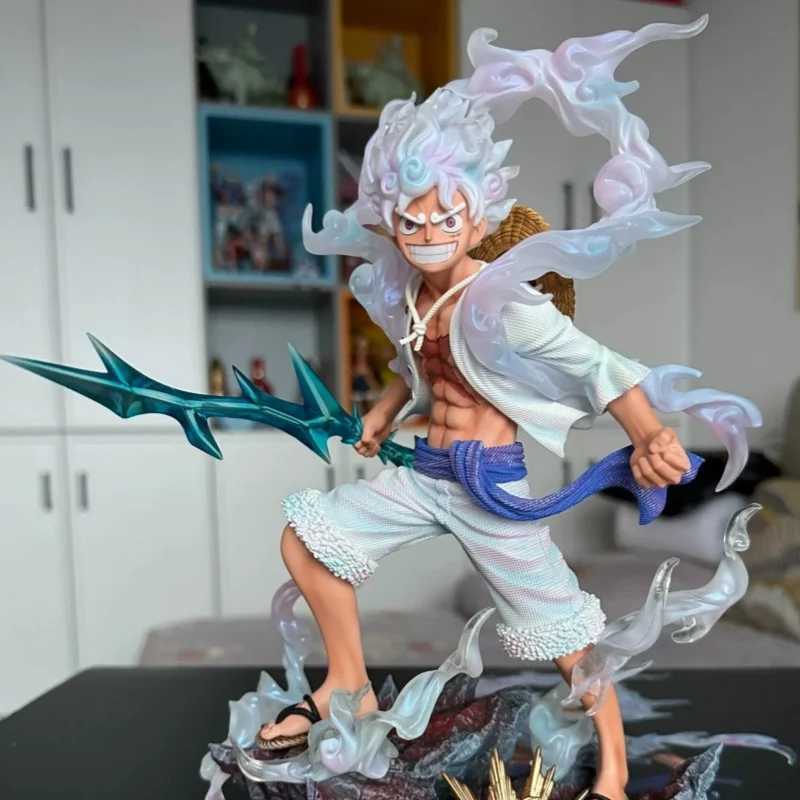 Figure di giocattolo d'azione 28 cm un pezzo anime figura marcia 5 Nika scimmia D. luffy strizzatina d'occhio flut da combattimento forma statue statue modello giocattoli regalo t240506