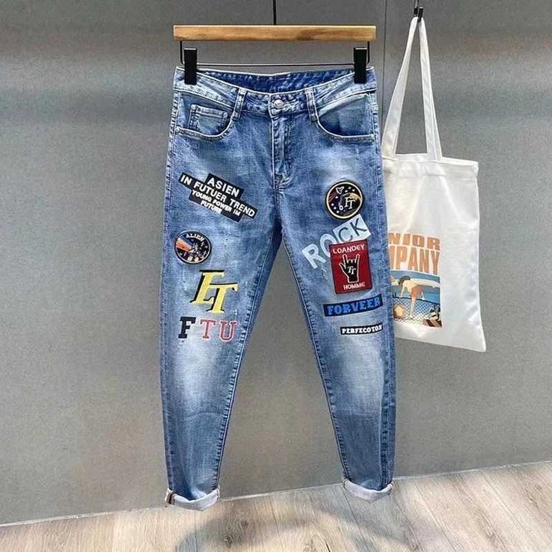 Jeans masculins jeans pour hommes Fashion Street Hip Hop Jeans pour hommes de style punk