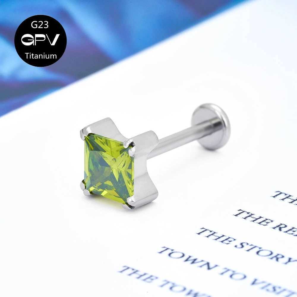 Arts du corps 1 / G23 Titanium Square Grand zircon oreille étal