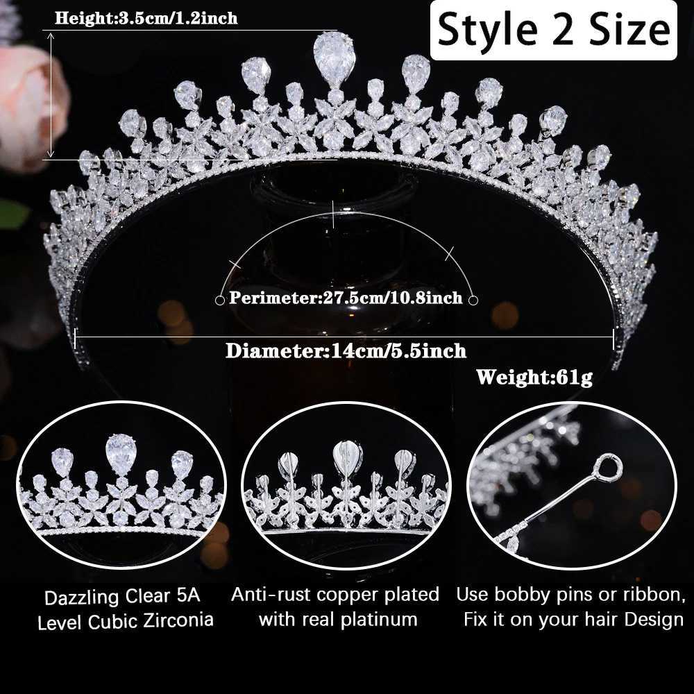 Stirnbänder Hochzeit Braut Prinzessin Diadrieren Kronen Mode Kubikzirkonia süße 16 CZ Festzug Kopfbedecke Zirkon Party Ball Haarzubehör Q240506