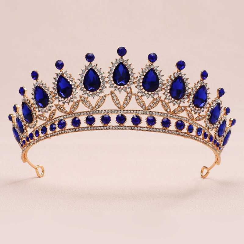 Bijoux de cheveux de mariage icazo mariée mariage classique couronne de luxe cristal artificiel adapté aux couches de la fête des fêtes de fête