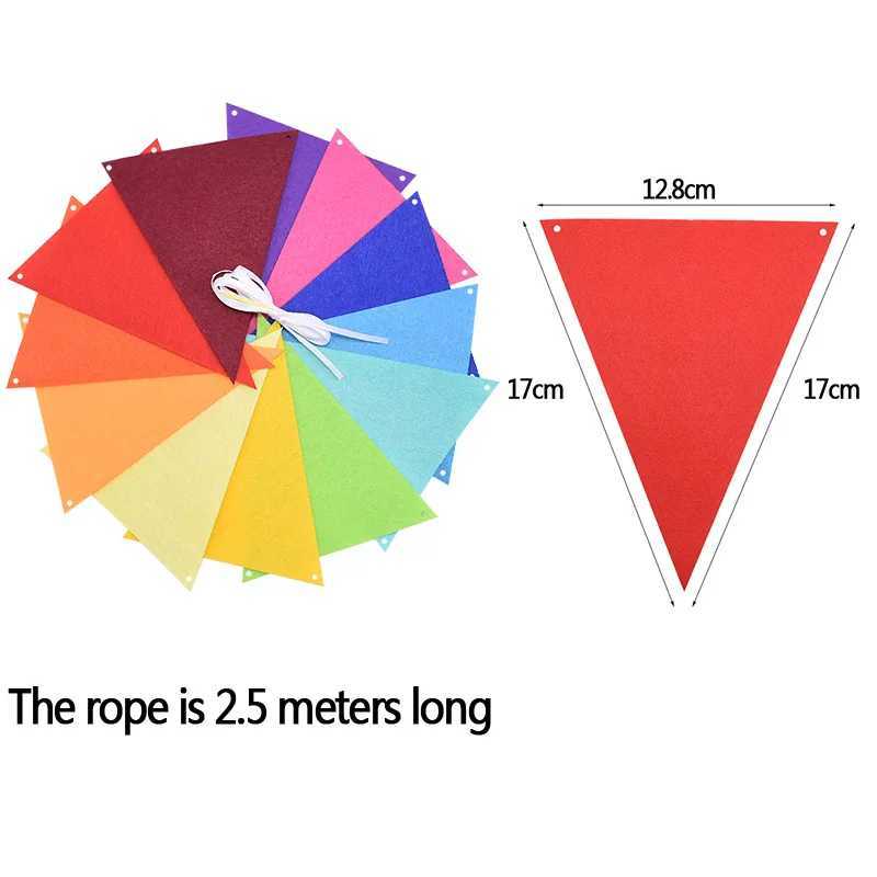 배너 깃발 12 깃발 17cm 다채로운 펠트 배너 화환 생일 깃발 천재 페넌트 베이비 샤워 웨딩 화환 깃발 파티 장식 용품
