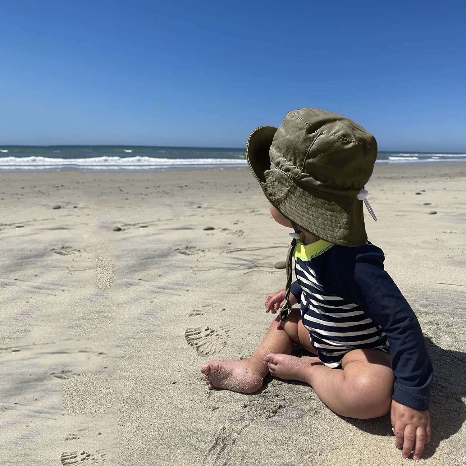 emmer hoed baby zon hoed snel droog ademende UPF50+ smiley gezicht zonnebrandhoed voor kinderen strandhoed