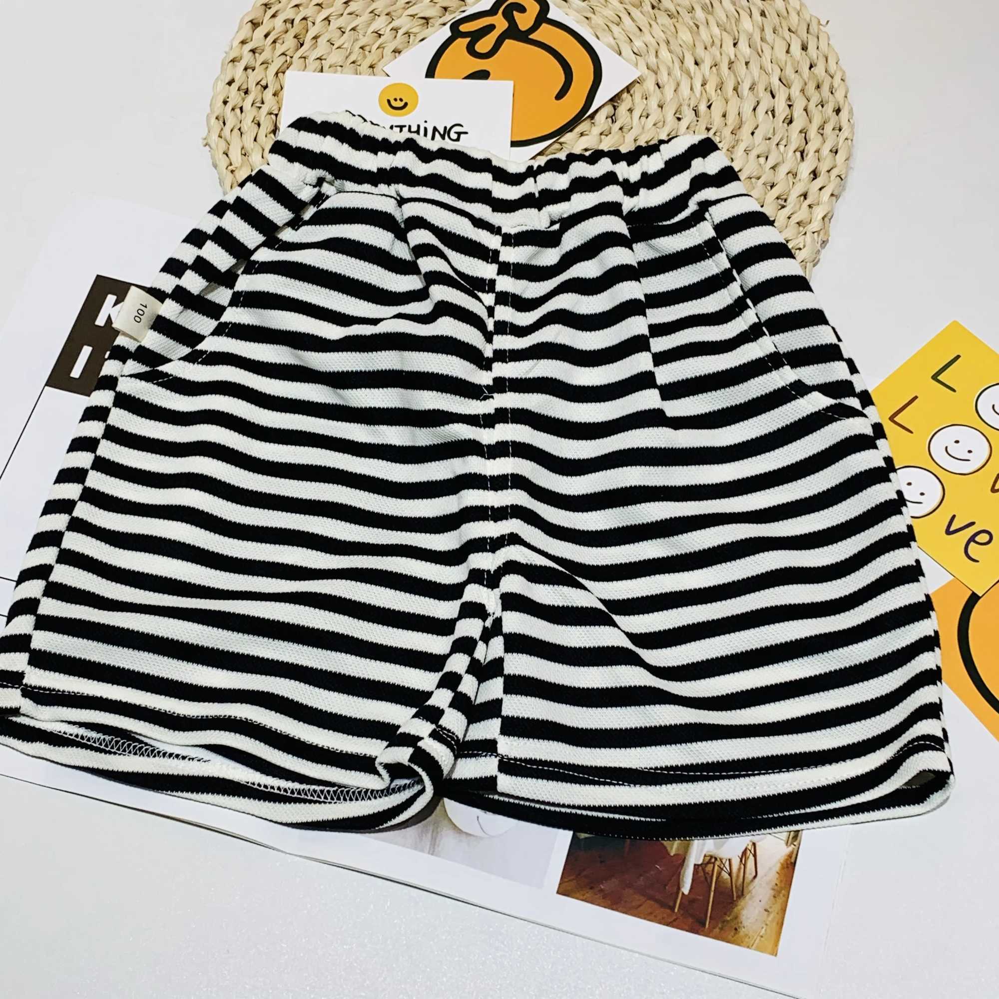 Kleidungsstücke Jungen Kleidung Kurzarmanzug für Kinder im Alter von 0 bis 5 Kleine Mädchen Kleidung Mode Stripe Muster Anzüge Kinder Clothl2405