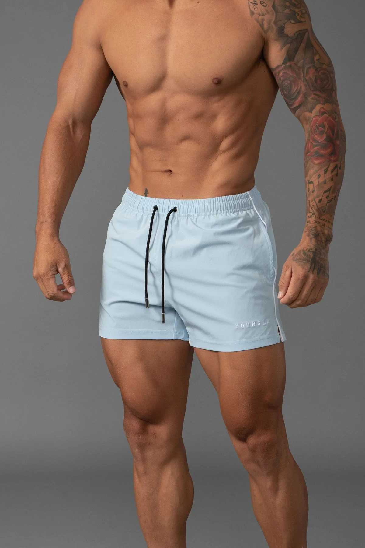 Herren -Shorts ya Neue Sommer Herren Shorts Jogger Gym Sport Fitness Running Basketball Training Strand Shorts Schnell trocknen atmungsaktiven Shortsl2405