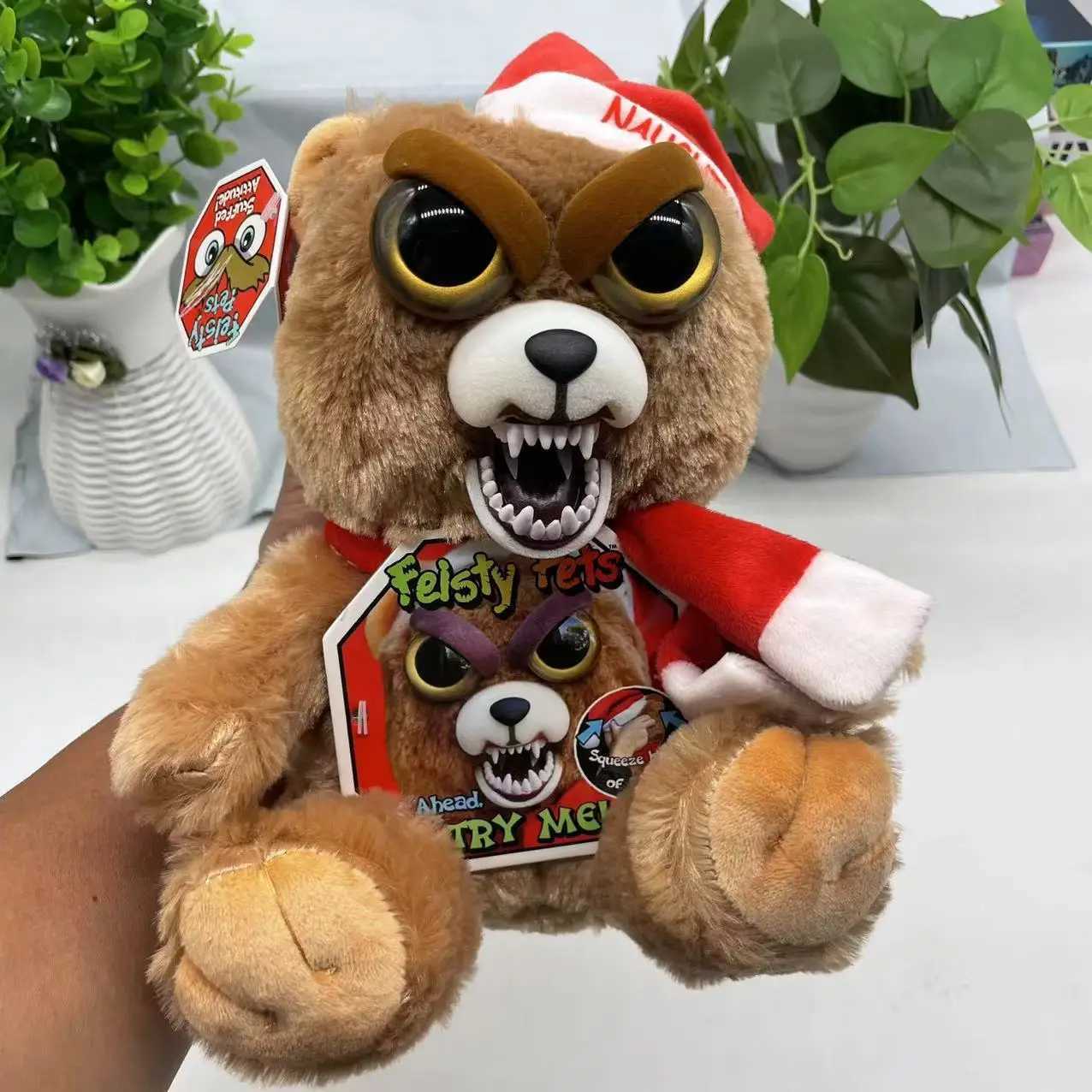 Pluche poppen pittige huisdieren grappig gezicht veranderen zacht speelgoed voor kinderen gevulde pluche draak boze dieren poppen panda kerstcadeaus voor kinderen t240506