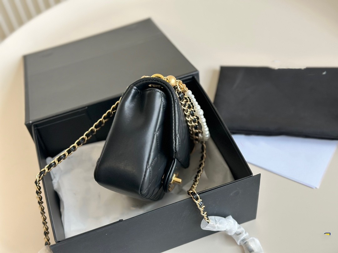 Luksusowy projektant 24PR Pearl Fang Pangzi Bak torebki Kobiety modne zakupy torby na ramię w torbie Crossbody Messenger Moneta Torebka skórzana czarna portfel