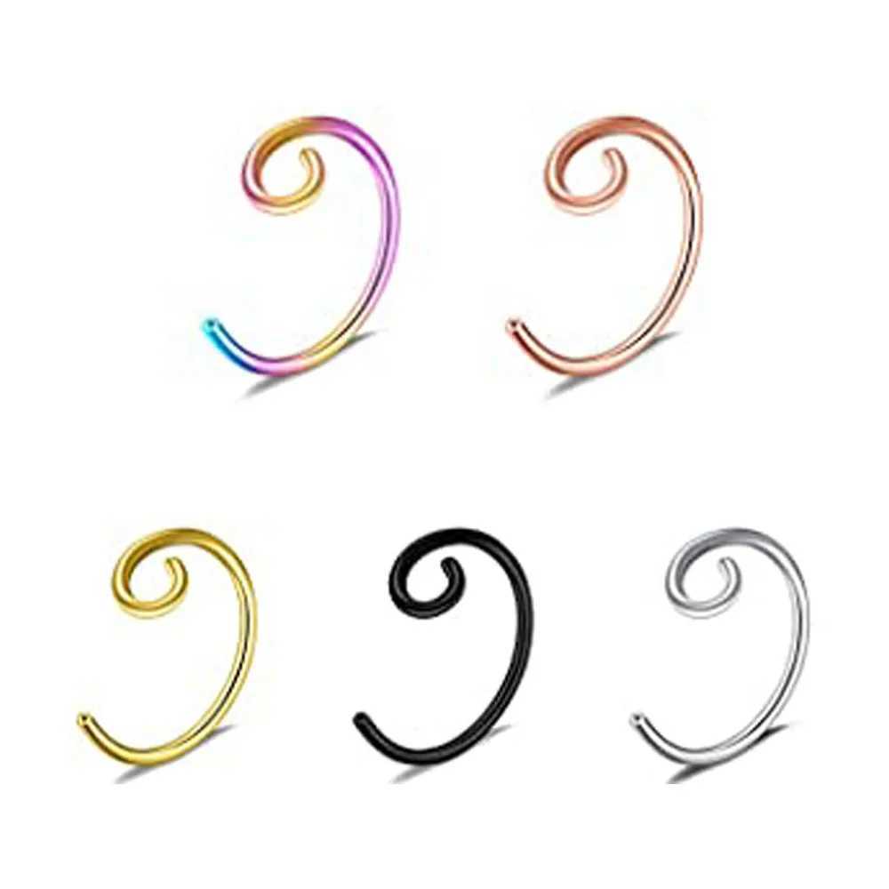 Body Arts WKOUD roestvrij staal nep neusring hoepel septum ringen c clip lip oorbel voor vrouwen nep piercing body sieraden niet-gedeeld d240503