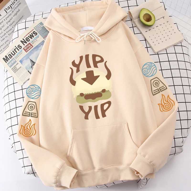 Erkek Hoodies Sweatshirts Avatar Son Havadaki Hoodie Mens Apa Yip Mektup Baskılı Uzun Kollu 2022 İlkbahar/Yaz Siyah Anime Üst Gevşek Q240506