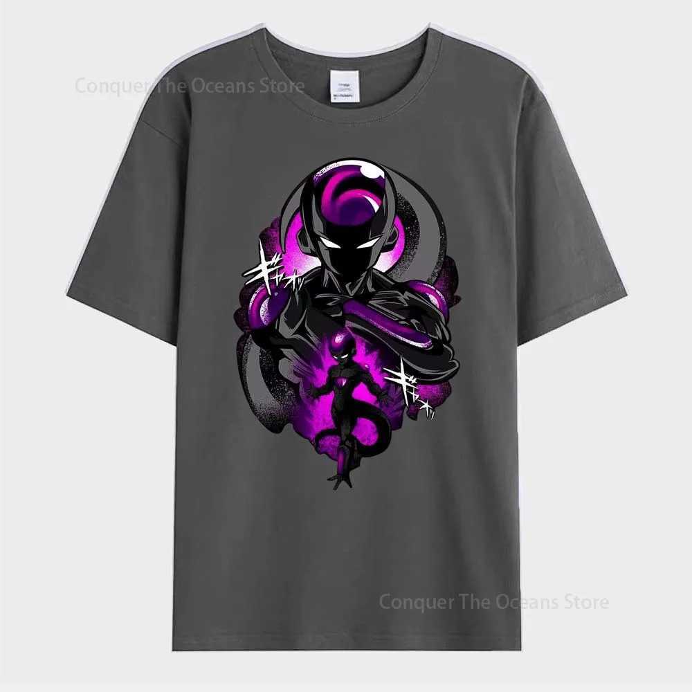 T-shirts masculins T-shirts Japonais Anime Frieza T-shirt pour hommes imprimés Goku Short Slves Cosplayt-shirt Summer Casual Ts Strtwear O-Neck Womens Tops T240506