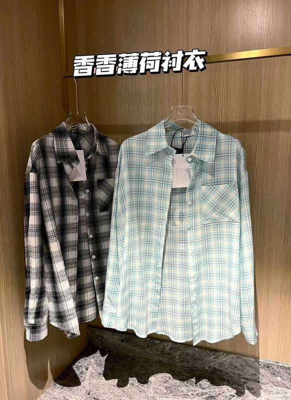 Chemises de chemisiers pour femmes Designer printemps / été Nouveau xiaoxiang à la maison Back Imprimé Green à carrelage