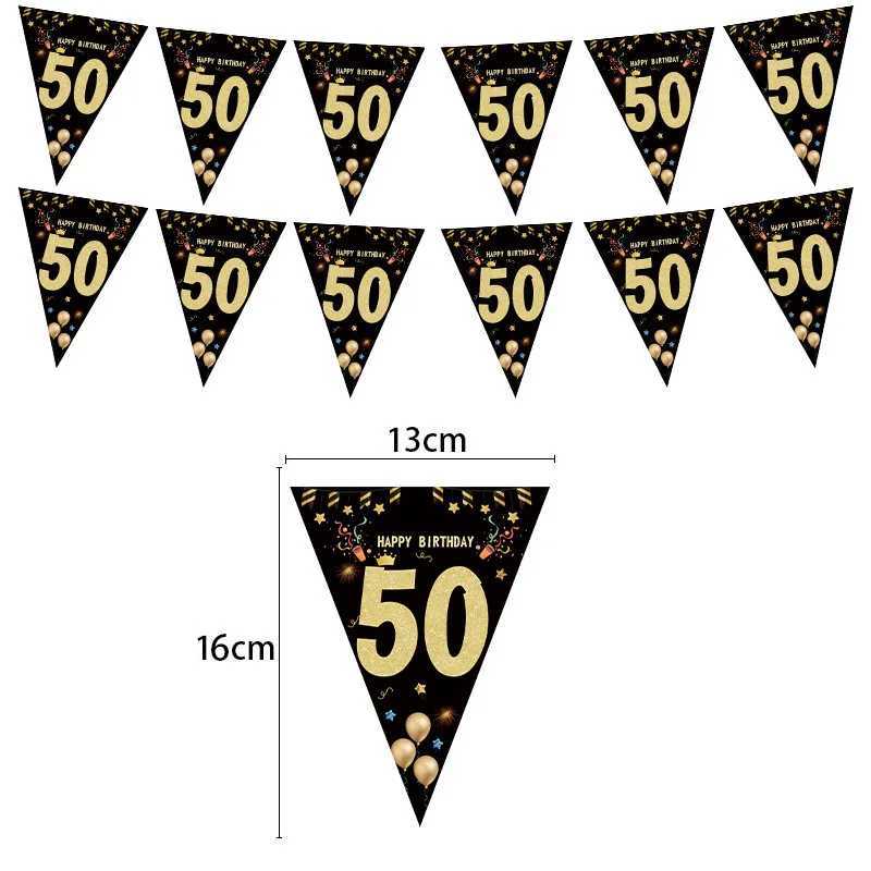 Banner Flags 18 30 40 50 60 Year Happy Birthday Banner Streamer For Party Backdrops Decoration Adult Birthday Anniversaire 30age Black Flags