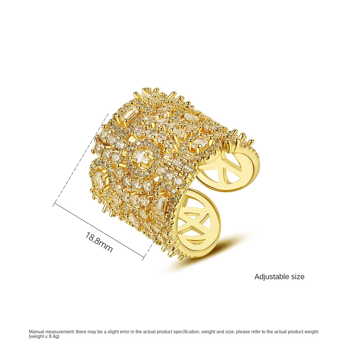 Роскошное кольцо дизайнера для женщин Медное покрытие AAA Циркон Микро вставка