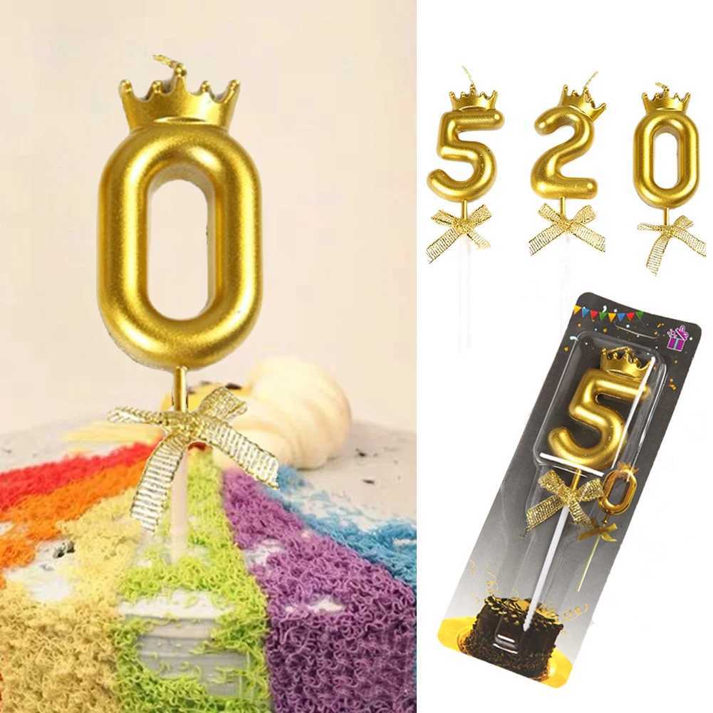 Bougies Creative Cake Topper Gold Number Cake Decor 1 2 3 Birthday Cupcake Decor Joyeux anniversaire Kids Garz