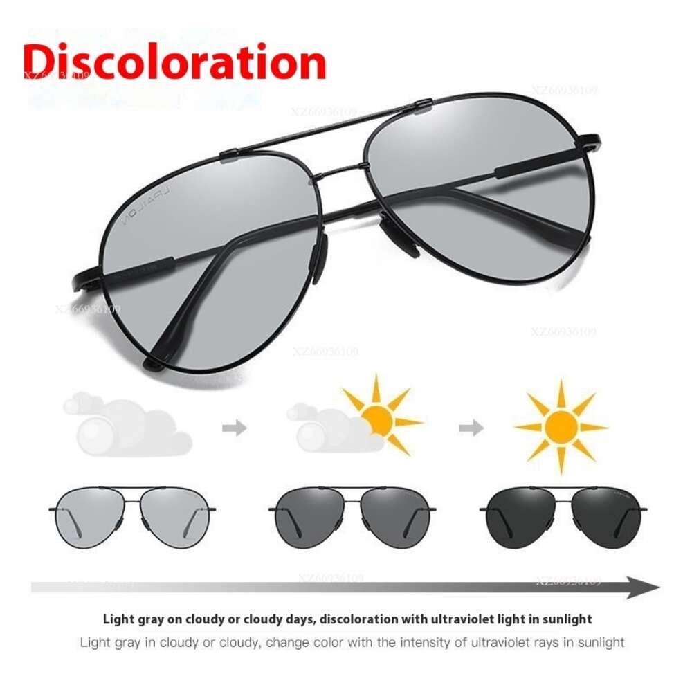 Lunettes concepteurs Lepeyron Couleur Changement de lunettes de soleil anti-bleu Lumière pour la mémoire de la mémoire pour hommes