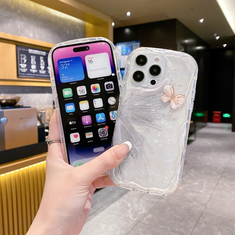 3D Bowknot Phone Case voor iPhone 15 11 12 13 14 Pro Max plus mobiele telefoonhoes Clear TPU Ins Style Cartoon Cartoon Cute Shockproof Covers Luxe