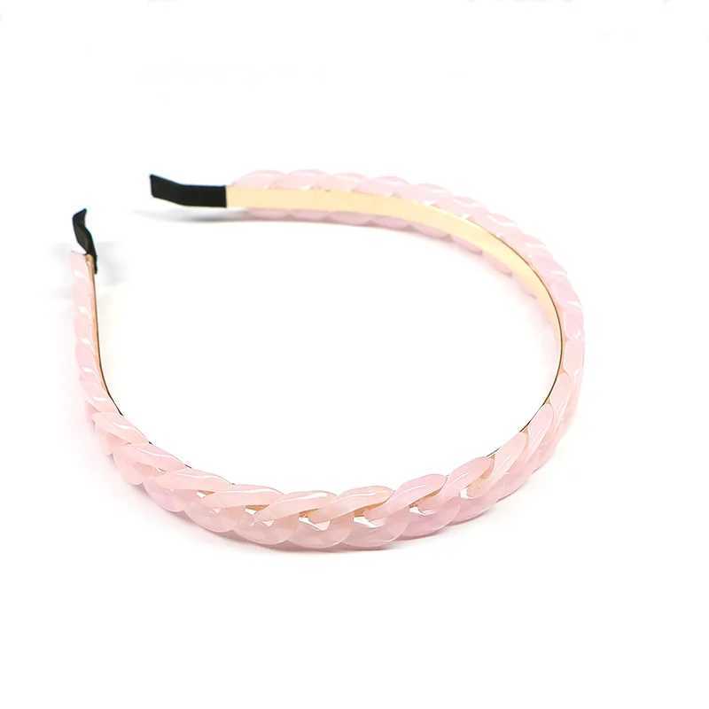 Bandas da cabeça Tie Dye Chain Acético Ácido Twisted Table Bandeira Acrílica Adequada para Acessórios para Cabelos para Mulheres Q240506