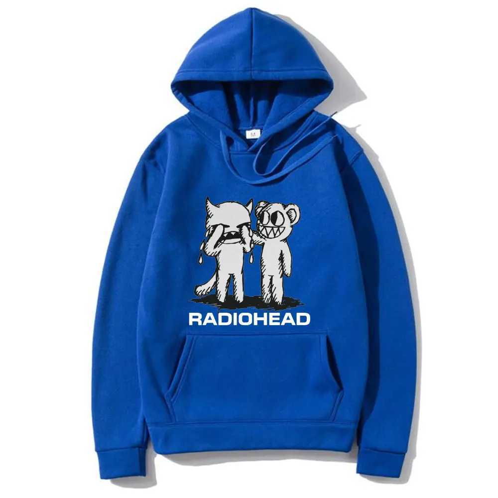 Sweats à capuche masculine Sweatshirts Radiohead Sweat à capuche Punk Punk Independent Rock Band Imprimé pour hommes Street Sweat