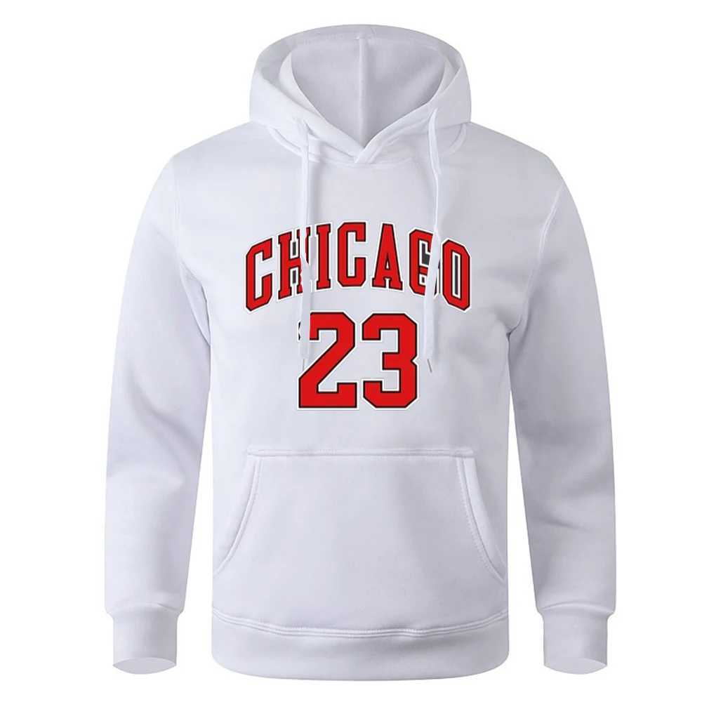 Sweats à capuche masculine Sweatshirts Chicago 23 lettres Hoodies à sweats à sweats à manches longues décontractées de 23 lettres