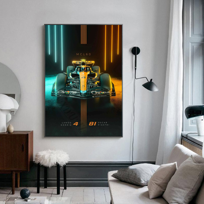 Livraison moderne Art mural esthétique F1 Classic Car Racing Hd Huile sur toile Affiches et imprimés Cadeau de salon de chambre à coucher pour la maison