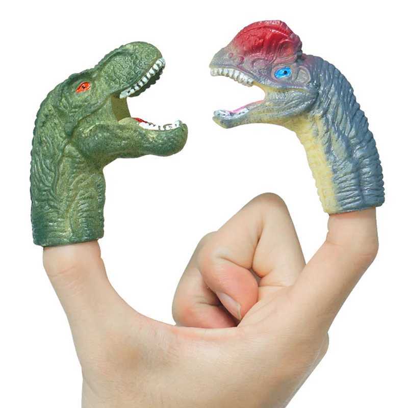 Andere speelgoed 5 Mini Cartoon Realistische Dragon Dinosaur Finger Puppet Sets rollenspel speelgoed Childrens Story PropsL240502