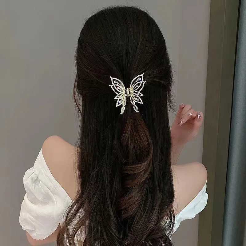 Andere Fashion Metal Openwork Hair Cl Butterfly Hair Clips für Frauen Mädchen eleganter Pferdeschwanz Cl Clip Vintage Haarnadelhaarzubehör Accessoires