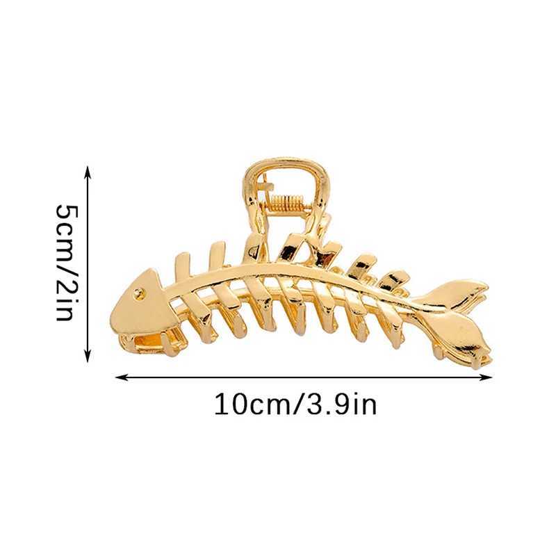 Autre nouvelle géométrie Hair à poissons métalliques Cl pour les femmes Hair Clain Cl Vintage Hairpin Band Crab Coil Clip Accessoires de cheveux Fashion