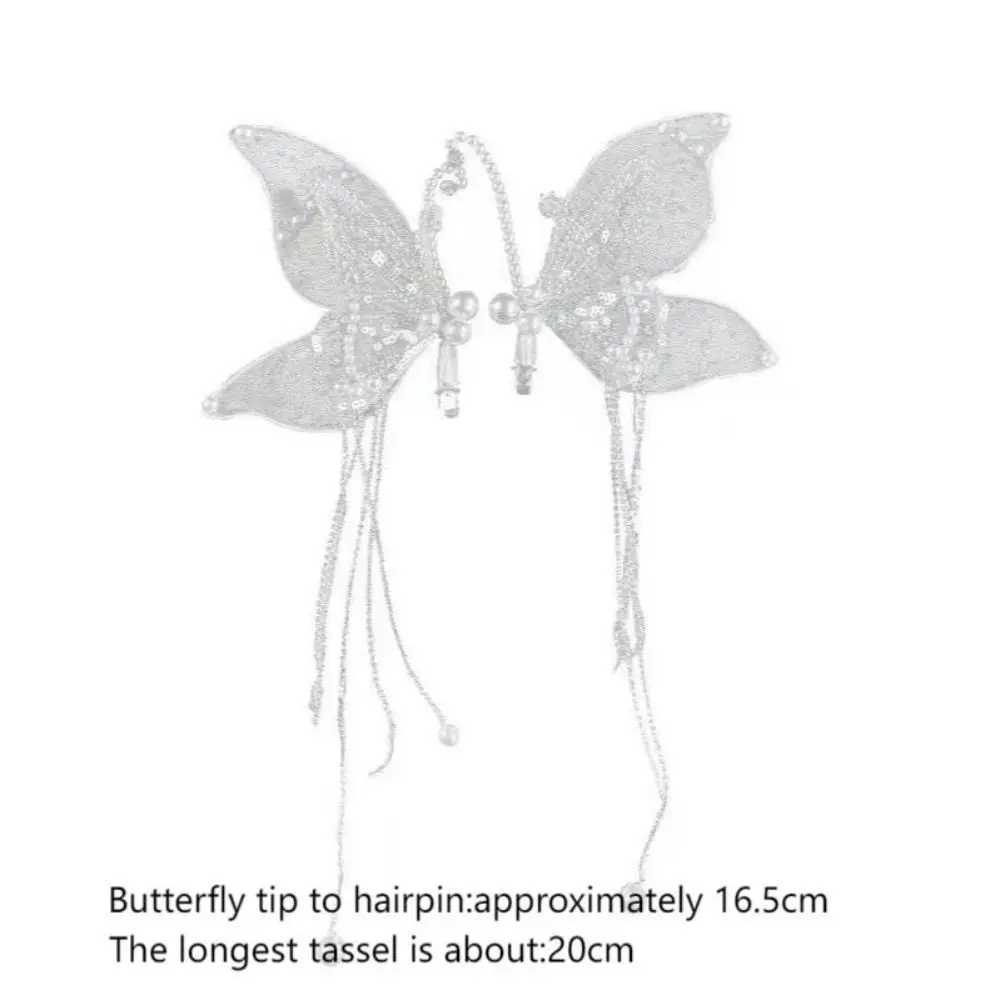 Hochzeitshaarschmuck Fairy Ohr Kopfbedeckung Kristall Haarnadel neuer Schmetterling Quaste Seitclip zarte Braut Hochzeit Haarzubehör Accessoires