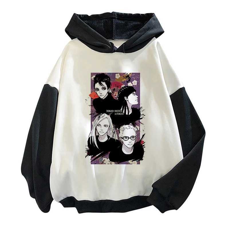 Heren Hoodies Sweatshirts Band Tokio Hotel Hotels 3D Gedrukte Sweatshirt Heren en Womens Hoodies Large Fashion Childrens pullover lange mouwen sweatshirt Q240506