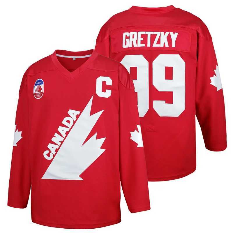 Heren T-shirts 1991 Coupé Team Canada Cup 99 Gretzky retro hockeytrui T240506