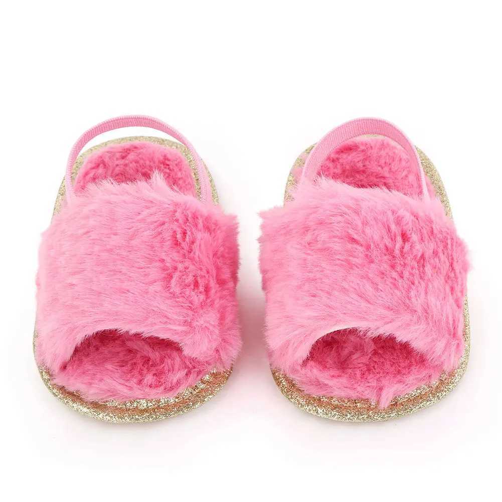 Sandali neonati neonato sandali estivi con pelliccia faux sola sola scarpe vestite culitta appena nate