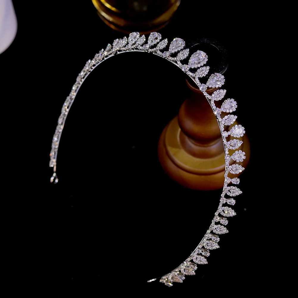 Stirnbänder Asnora Tiras Mode Braut Silber Langkron Hridesmaid Geschenk Hochzeitskristall Stirnband Hair Accessoires Q240506