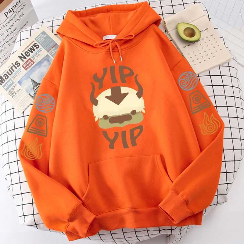 Erkek Hoodies Sweatshirts Avatar Son Havadaki Hoodie Mens Apa Yip Mektup Baskılı Uzun Kollu 2022 İlkbahar/Yaz Siyah Anime Üst Gevşek Q240506