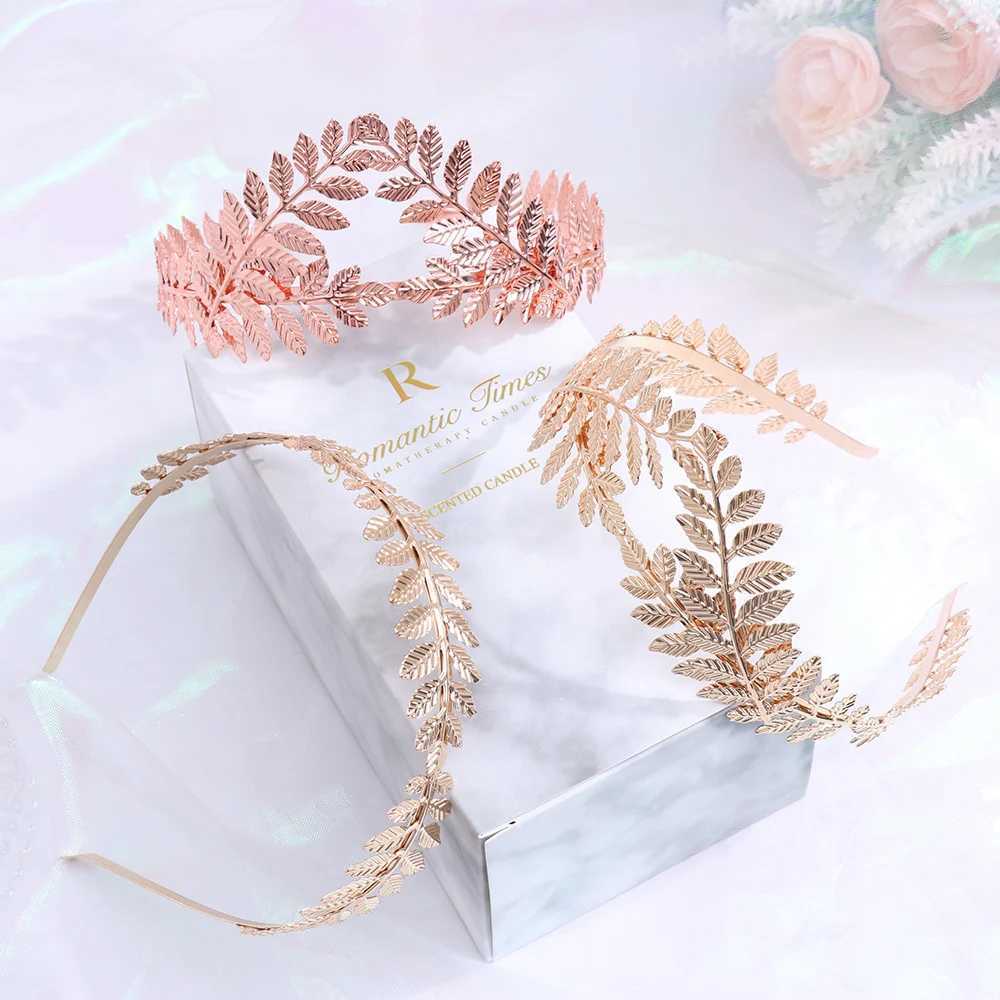 Wedding Hair Jewelry Retro Hair Band Roman Bride Greek Vintage Złote liście Tiaras Crown Bridal Wedding Heakddress Brides Włosy Akcesoria biżuterii