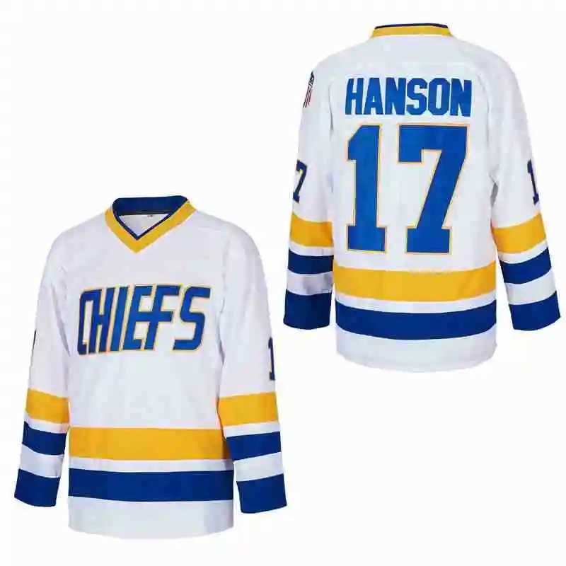 Heren t-shirts Hanson Brothers Charlestown Chiefs 16 Jack 17 Steve 18 Jeff Movie Hockey Jersey T240506