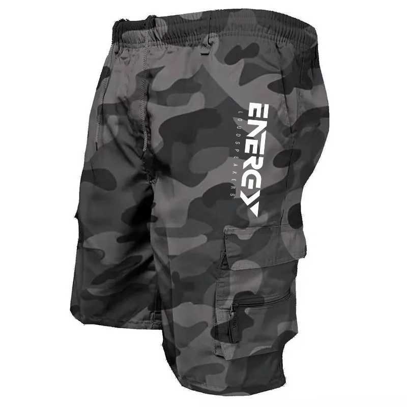 Mäns shorts mens övergripande elastiska midja cykel shorts utomhusvaror shorts flerficka lösa arbetshorts snabb torkning casual vandring shortsl2405