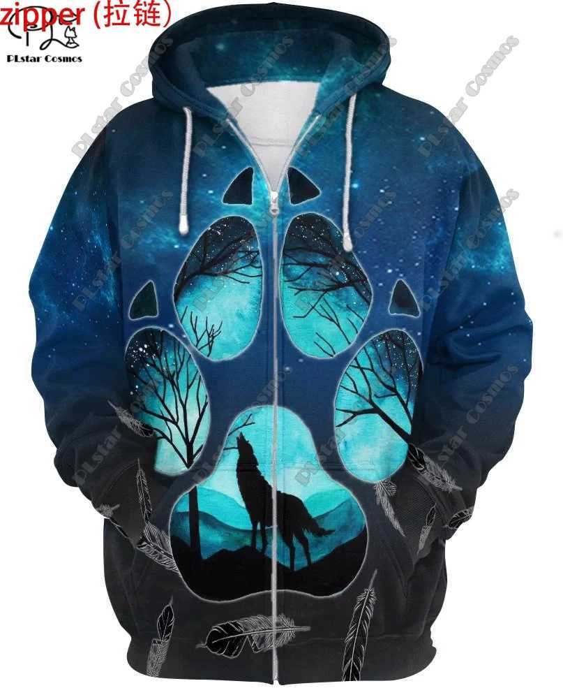 Męskie bluzy bluzy 3D Nowa oryginalna kolekcja Horde Dream Catcher Pióro sztuka unisex odzież swobodna bluza/bluza/zamek/koszulka Y-3 Q240506