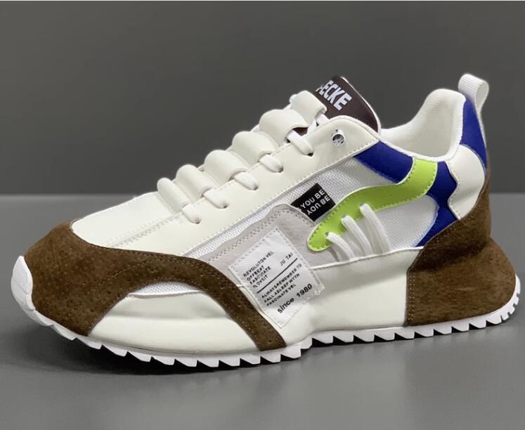 Sneakers de créateurs hommes Chaussures en maille blanches Green chaussures décontractées Chaussures extérieures Tennis de marche Bneakers Sneakers Men de cuir Trainers respirants Chaussures de confort Taille 38-44