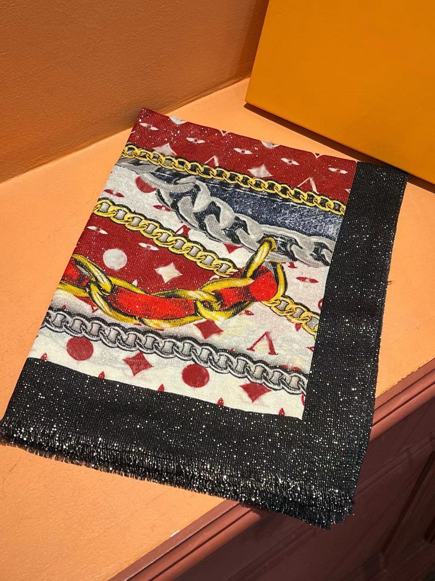 Lã xale de cashmere lenço de cashmere feminina designer feminina vermelha clássica nfel cápsula série monocromática padrão pashmina shawl squarves prateados