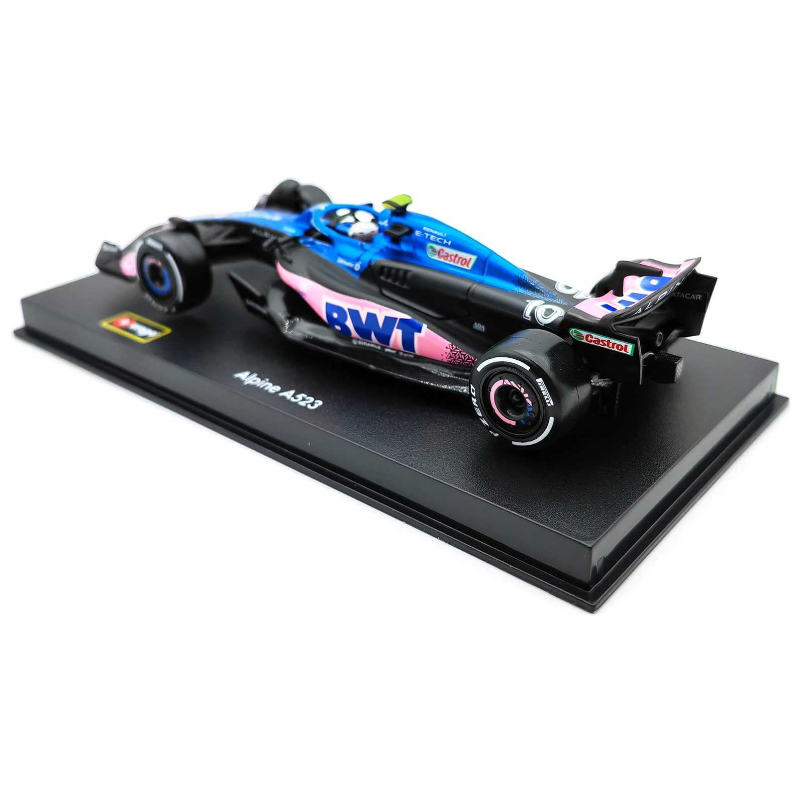 MODELS DICAST CARS BBURAGO 1 43 BWT ALPINE 2023 A523 Formule F1 Die Die Coultre Collection de véhicules Modèle Racing Toy acrylique Boxl2405