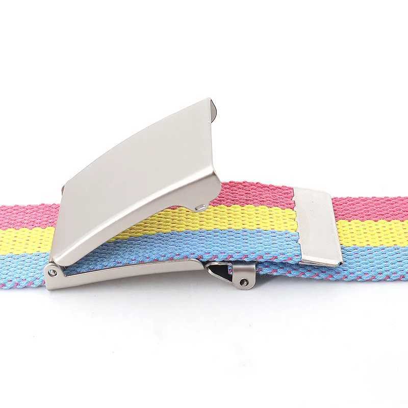 8cm Rainbow Stripe Military Tactical Band Unisex Luxury Brand Design High Quality Ultra thin Band Fashion Casual Jeans Accessories J240506