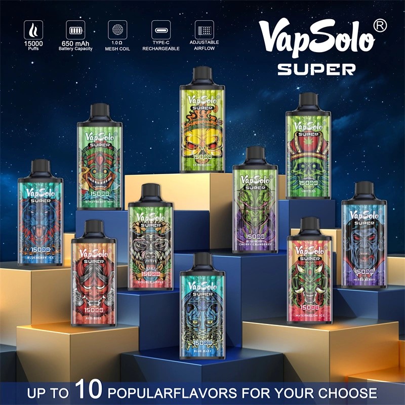 Vapsolo Original Super 15000 Puffs Disposable Vape Pen 15K Pods Pods E Cigarette2% 5% Nic Mesh Coil Pod Pod Bar