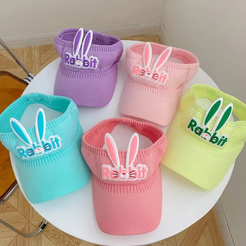 Nouveaux enfants Sun chapeaux Enfants Visors d'été mignons Wings Bunny Chapeau de lapin chapeau d'été pour enfants Boys filles chapeaux 3-12 ans