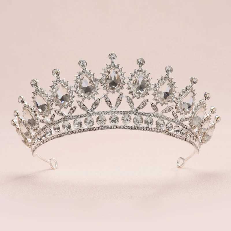 Bijoux de cheveux de mariage icazo mariée mariage classique couronne de luxe cristal artificiel adapté aux couches de la fête des fêtes de fête