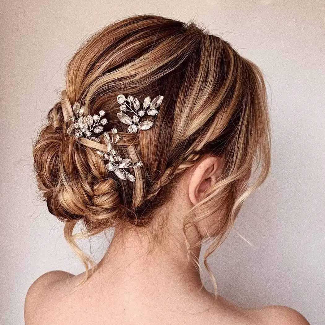 Bandons Brides Hair Wedding Hair Accessoires à la mode en alliage en alliage en forme de U Stick Fourk Girls Banquet Noiva Bijoux Q240506